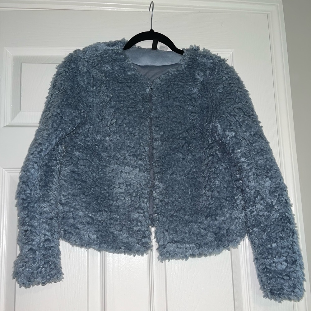Fluffy blue jacket